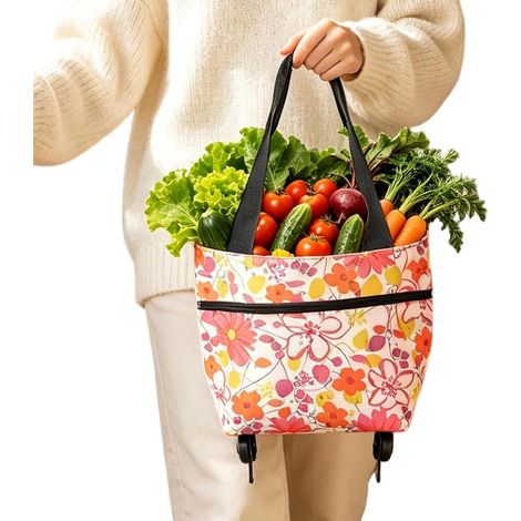 Sac à provisions Roulant Cabas Pliable Imperméable À roulettes sac cabas à roulettes pour Femmes Seniors Supermarché Pique-nique Plage Déménagement Camping (1/5)