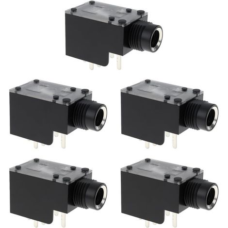 5pcs Prises Jack Stéréo 6,3 Mm 7 Broches pour Amplificateur Audio Double Canal pour Casque Microphone Haut-parleurs (1/5)