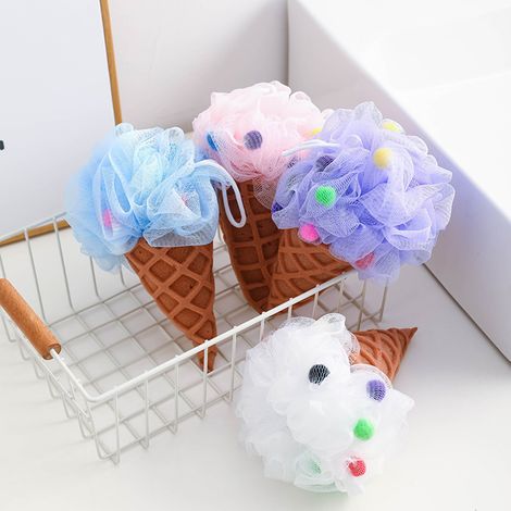 Boules éponges de douche en forme de glace, éponge de bain, éponge de nettoyage pour le corps, boules de douche (1/5)