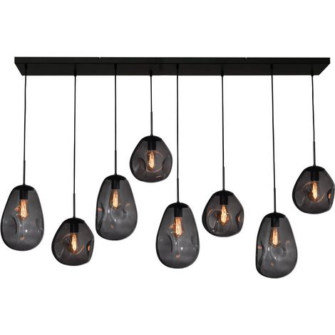 Lampe suspendue Lava 8x verre à fumée - 2761-05-160-25-80512