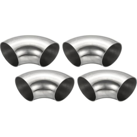 4pcs Coude À 90 Degrés Mandrin, 60mm OD En Acier Pour Échappement Raccord De Tuyauterie Inoxydable 304 Tuyau D'Échappement Main Courante D'Escalier HVAC - 54 mm (1/5)