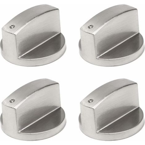 Bouton de Cuisinière à Gaz - Universel - 4 PCS - Métallique - Diamètre 6MM - Accessoires de Rechange (1/4)