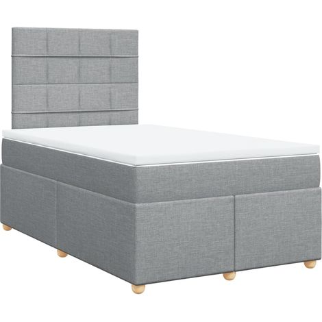 Maison Exclusive - Cama box spring con colchón tela gris claro 12