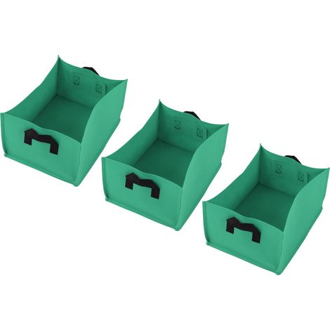 Lot de 3 sacs de culture épais non tissés pour semis de légumes, avec poignée, vert clair, 40 x 30 x 20 cm (1/5)