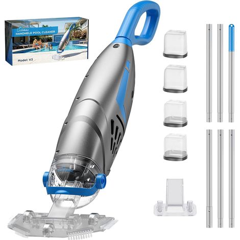 V3 Aspirateur Piscine sans Fil, 26,5 GPM Aspirateur Piscine Hors Sol Graviers, 2026 IPX8 Balai Aspirateur Piscine Rechargeable avec 2 Têtes & 4 Sacs Filtrants, Autonomie 1H Adapté (1/5)