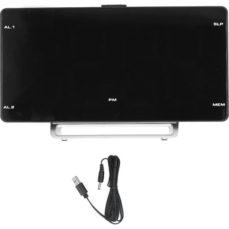 Digitaluhr mit großem LED-Display, USB-Ladefunktion, FM-Radio und 9 Leuchtmodi für Büro, Schlafzimmer, Studentenwohnheim (1/5)
