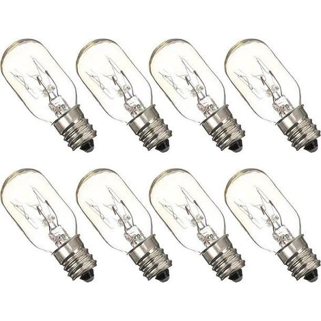 Lot de 8 ampoules pour appareil électroménager 120 V E12 120 V Ampoules à incandescence tubulaires 120 V Pièce de rechange pour four à micro-ondes (1/3)