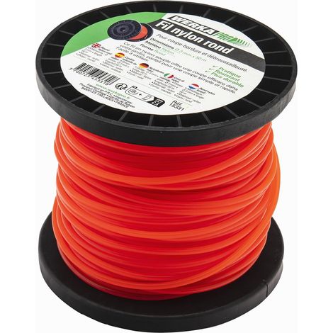 Fil Nylon Rond pour Coupe-Bordure Ø 2,7 mm Orange (1/4)