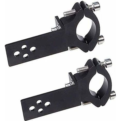 2 abrazaderas para tubo de horquilla de motocicleta, instalación horizontal/vertical, montaje de barra de luz LED de 22 mm a 36 mm (1/4)