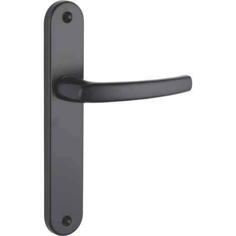 1 Paire - Poignée De Porte - Serrure Intérieure - En Zamak Fondu - Pour Usage Quotidien - Finition Noir - 195x7 Cm