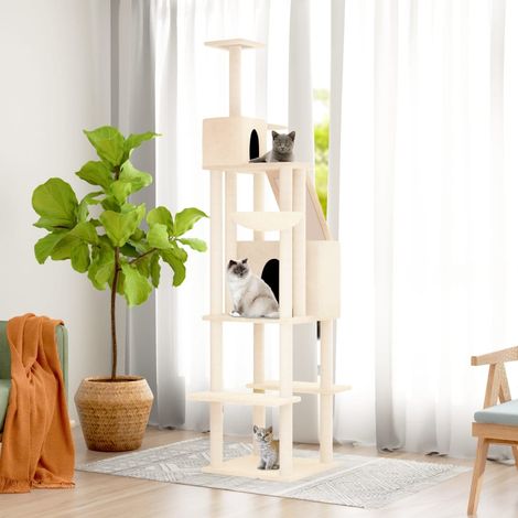 Teenpull – Kratzbaum mit Sisal-Kratzsäulen Creme 201 cm (1/5)