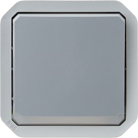 Interrupteur ou va-et-vient témoin étanche 10A à équiper d'un boitier ou plaque support finition gris (1/4)