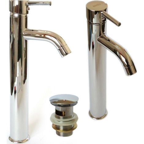 Cleafe - Miscelatore Rubinetto Alto Bagno Lavabo Bidet Vasca Monocomando Cromato 69015 -