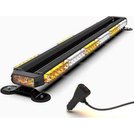 96 cm 78 LED Flashing Strobe Light Bar, 12 V/24 V Magnetic Vehicle Emergency Warning Bar (Amber/White) (1/5)