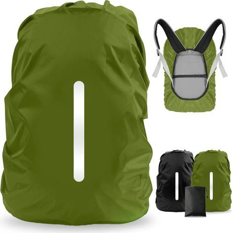 Wasserdichte und reflektierende Regenhülle für Rucksäcke, staubdicht, diebstahlsicher, ideal zum Radfahren, Wandern, Campen und Reisen. (1/5)