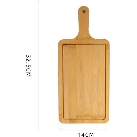 Plateau en bois pour pizza en bois massif, avec poignée, pour usage domestique, sushi, snack, gâteau, nourriture occidentale, plateau en bois, carré moyen (1/4)