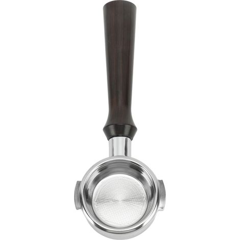 Porte-filtre sans fond 58mm en alliage d'aluminium monocouche pour machine à café Expobar F, filtre nu, teinte santal (1/5)