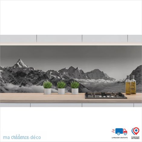 Crédence : Chaine de montagnes 2 - Couleur Gris platine - Alu composite - 120 - 60 (1/3)