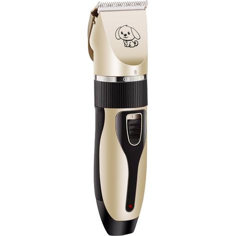 Tondeuse Pour Animaux - Rechargeable - Faible Bruit - 4 Peignes Réglables - Batterie Li-ion 2200 mAh - Autonomie 120 Min - Or (1/5)