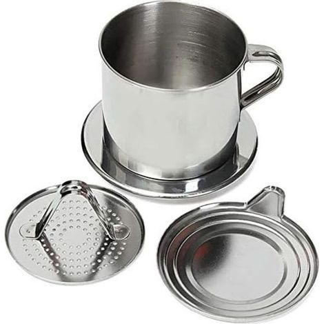 Ensemble de filtre à café en acier inoxydable portable du Vietnam,cafetière traditionnelle en acier inoxydable réutilisable (1/4)
