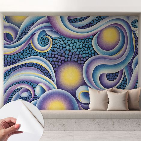 Fotomurale adesivo - parete decorativa - decorazione casa - stile moderno parete - Vortici colorati 208x146 cm (1/5)