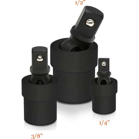Ortviai Douilles à cliquet universelles pour clé à chocs pneumatique – 3 pièces (1/4", 3/8", 1/2") en acier chrome-molybdène (1/5)