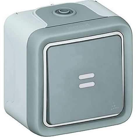 Legrand – Va et vient lumineux complet 69712 – Plexo IP55 – Témoin câblage phase distribuée – En saillie – Gris