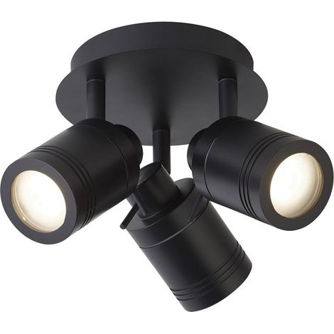 Searchlight Samson Plaque de spot de salle de bain à 3 lumières IP44, noir mat IP44 (1/5)