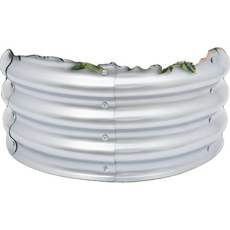 Bac de jardin surélevé, acier galvanisé, 60 cm de diamètre, 28 cm de hauteur, épaisseur de 0,6 mm, 2 jardinières incluses (1/5)