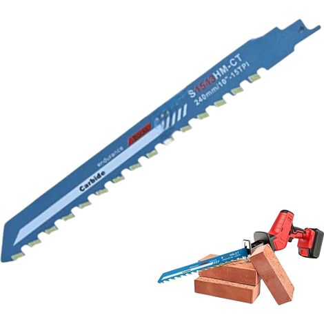 Lames de Scie Alternative Pour Béton, Lame de Scie Sauteuse en Carbure de 240 mm, Lame Adaptée à la Découpe du Béton Cellulaire et Des Briques Creuses, Lames de Scie (1/5)