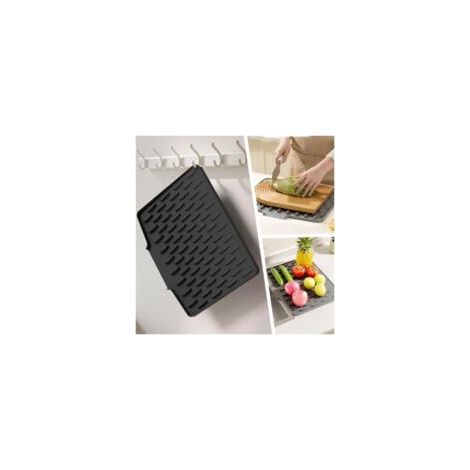 Tapis Égouttage Silicone - 1 pièce, Tapis Égouttage Silicone Beige Anti-Dérapant - Vaisselle/Lave-Vaisselle (1/5)