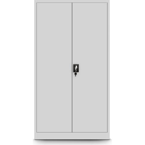 Classeur de bureau en métal TOMASZ, 900 x 1850 x 450 mm, gris (1/3)
