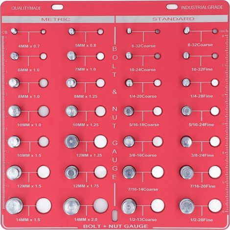 Gewindelehre für Muttern und Schrauben, Identifikationslehre aus Aluminiumlegierung, einfache Bedienung, präzises Lineal für den Werkstattgebrauch, 7,9 x 7,9 Zoll (1/5)