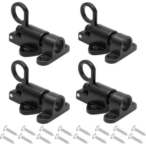 Serrures de porte élastiques 4 pièces, serrures de porte à ressort automatiques noires avec vis pour portes et fenêtres en bois, armoires, armoires (1/4)