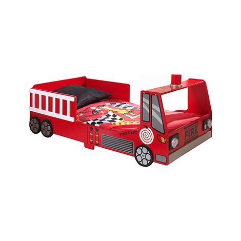 Lit camion de pompier 70x140 cm + matelas rouge - FIRE