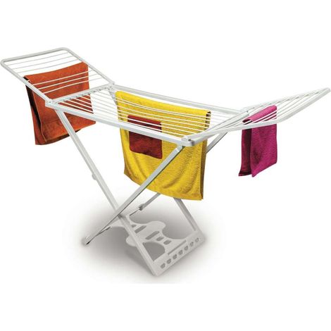 OSE – Séchoir à linge pliable 23m en plastique blanc – Capacité 23m – Dimensions 130x55,5x8cm – Hauteur réglable 88-109cm