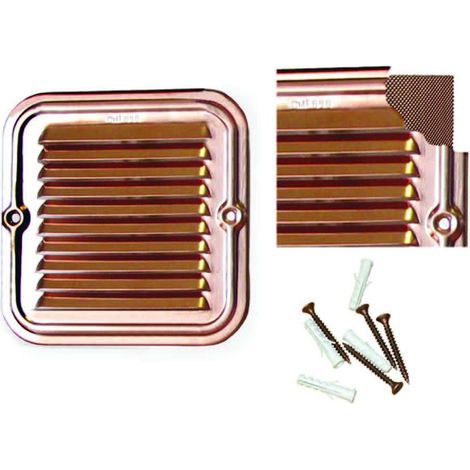 Griglia aerazione quadrata in rame - Misure: mm 200x200