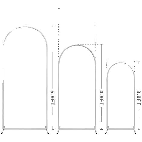 Arche de mariage, ensemble de 3 supports de fond élégants, BLANC, ensemble de 3 pièces (1/2)