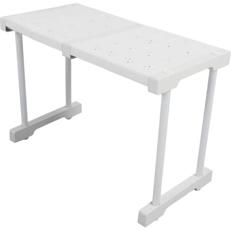 Étagère extensible empilable supportant une charge de 55 kg (121 lb) avec séparateur pour rangement, pour placard, armoire, longueur 37 à 48 cm (14,6 à 18,9 po). (1/5)
