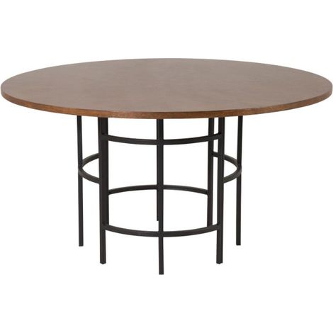 Table à Manger Ronde "Copenhagen" 140cm Marron (1/5)