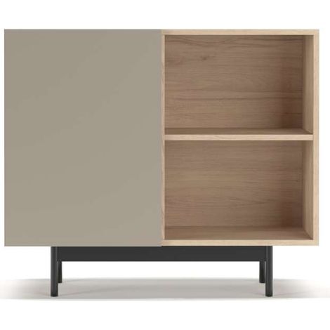 Mueble auxiliar modelo 601-2 acabado en roble/arena. 78 cm (alto) x 90 cm (ancho) x 34 cm (prof.) (1/4)