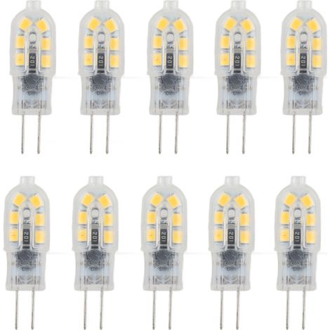 Lot de 10 ampoules LED G4 2835 transparentes, lumière chaude 2700K, pour camping-car, armoire et éclairage paysager, AC220V. (1/5)