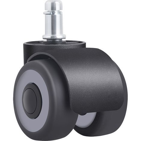 Set di 3 rotelle per sedia da ufficio, 11 x 22 mm, design a doppia ruota, non graffiano il pavimento, diametro: 50 mm (1/5)