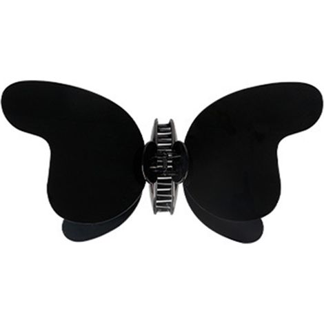 Grande pince à cheveux papillon ronde, peigne intégré, légère, noire, pour coiffage et maintien des cheveux. (1/3)