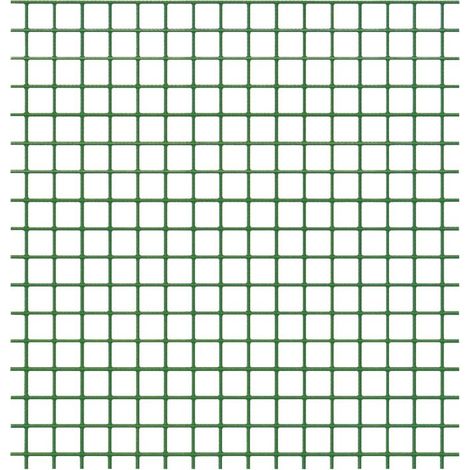 Rete elettrosaldata plastificata verde - maglia mm 12,7x12,7 - Ø filo 0,9 mm - rotolo da 10 mt per gabbia o voliera - Altezza: 50 cm (1/3)