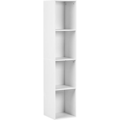 Libreria a 4 piani in truciolato stile scandinavo Porta TV 4 ripiani Bianco Winnipeg (1/5)