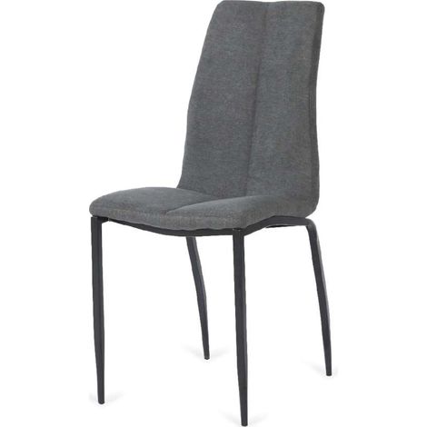 Pack de 4 sillas Ronda tapizadas en gris oscuro. 91 cm (alto) 40 cm (ancho) 60 cm (fondo) (1/2)