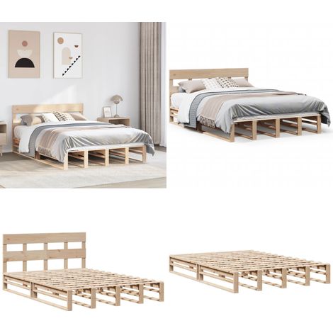 vidaXL Cadre de lit sans matelas 150x200 cm bois de pin massif (1/5)