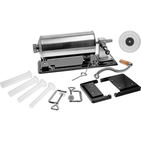 Browin 311004 Insaccatrice Orizzontale per Salsiccia 4 kg, insaccatrice Manuale per Salsicce, rigaglie, 4 imbuti di Diverso Diametro, Acciaio Inox (1/5)