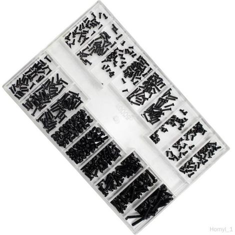 Mini écrous à vis -   - Modèle C - 500 pièces - Acier inoxydable - 18 tailles différentes